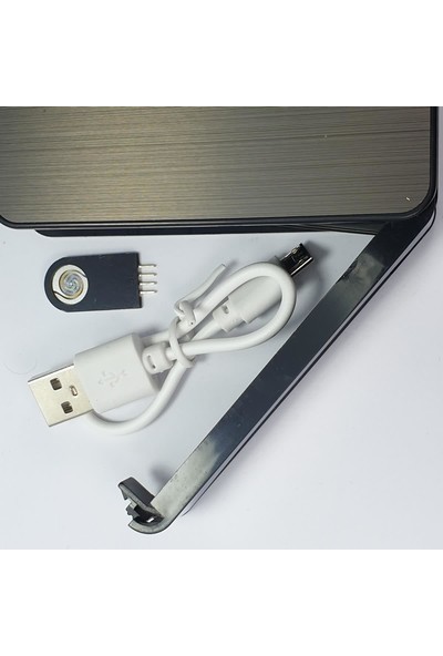 Degrade D3088 Sigaralık Sigara Kutusu Tesla USB Şarjlı Elektrikli Çakmak
