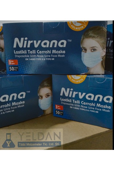 Nirvana Marka Beyaz Elastik Kulaklı Meltblown Maske - ( 50 Adet) - (Tıp 2r) -