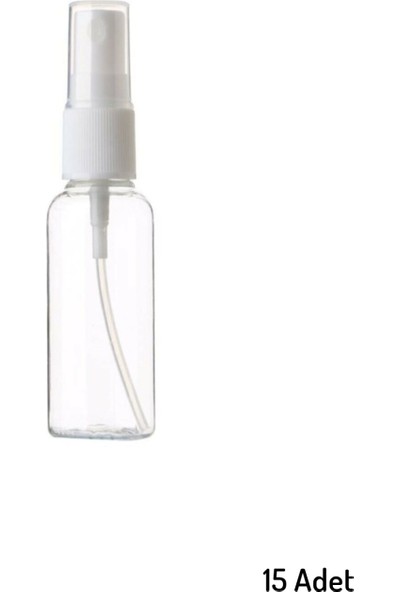 Juliano 15 Adet Boş Şişe Spreyli Kolonya Şişesi Doldurulabilir Cep Plastik Parfüm Şişesi 30 Ml