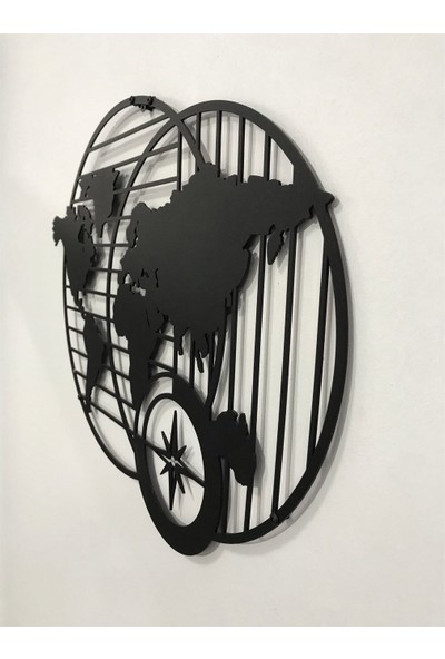 Baupor Minimalist Dünya Haritası Metal Duvar Dekoru
