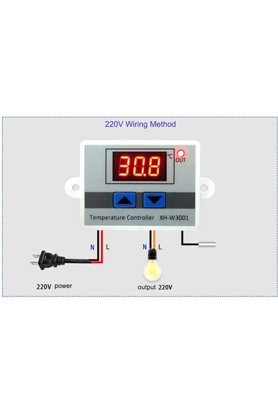 Elektronikport XH-W3001 220V Ac Dijital Termostat (Sıcaklık Kontrol Devresi)