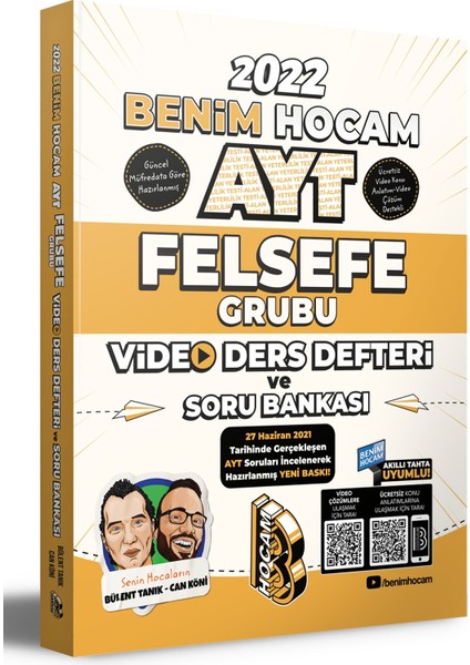 Benim Hocam Yayınları AYT 2022 Felsefe Grubu Video Ders Defteri ve Tamamı Video Çözümlü Soru Bankası