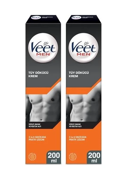 Veet Men Tüy Dökücü Krem 200 ml Erkeklere Özel X 2 Adet