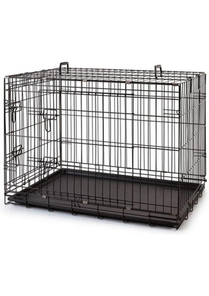 Best Cage 122X75X82 Cm İki Kapılı Katlanabilir Metal Köpek Kafesi