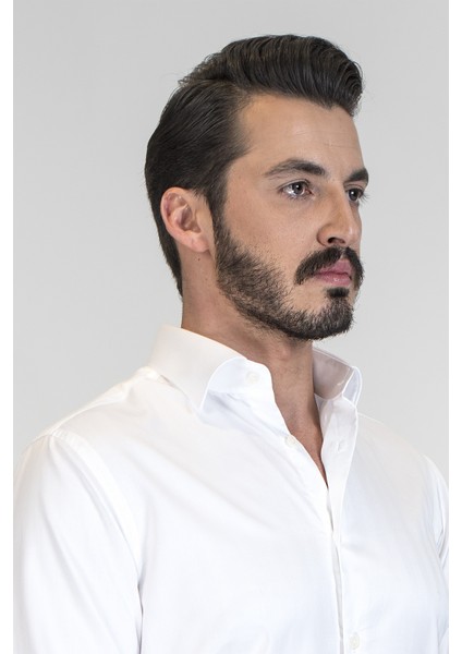 Kendinden Çizgili Klasik Slim Fit Gömlek modelleri