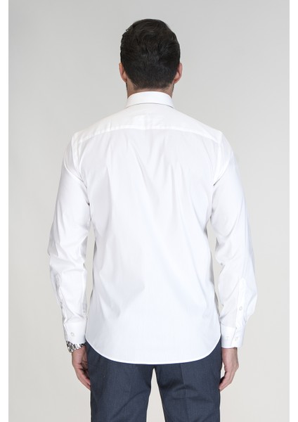 Pamuk Karışımlı Slim Fit Beyaz Gömlek modelleri