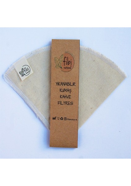 Fibi Natural %100 Ham Pamuk Yıkanabilir Kahve Filtresi - V60