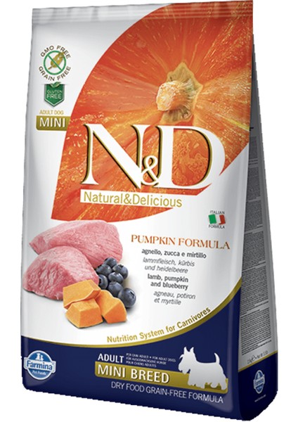 Balkabaklı Kuzu Etli Tahılsız Küçük Irk Köpek Maması 2.5 kg