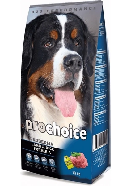 Pro Choice Prochoice Proderma Kuzu Etli Pirinçli Yetişkin Köpek Maması 18 kg