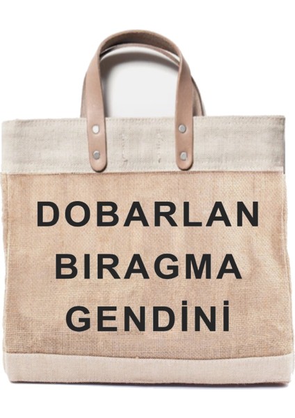 Jüt Hasır Plaj Çantası(Dobarlan Bıragma Gendini)