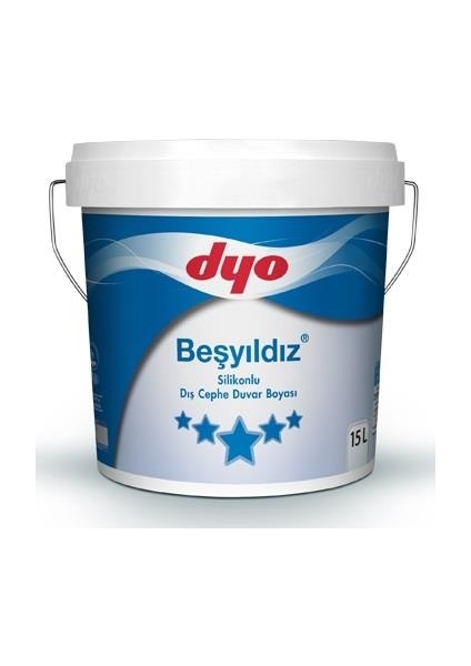 Beşyıldız Silikonlu Dış Cephe Boyası 15 Lt Senfonik Mavi