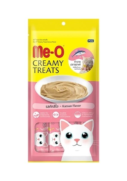 Me-O Çizgili Orkinos Balıklı Sıvı Kedi Ödül Maması 4X15 Gram