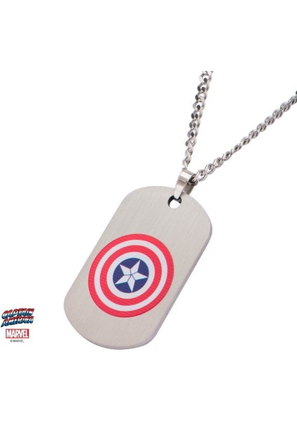 Body Vibe Marvel Captain America Künye Pendant 22 Inch Chain