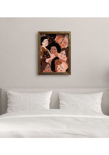 Gift Yatak Odası Konseptli Doğal Masif Ahşap Çerçeveli Tablo 45X65CM-115 modelleri