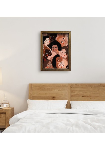 Gift Yatak Odası Konseptli Doğal Masif Ahşap Çerçeveli Tablo 45X65CM-115 fırsatları