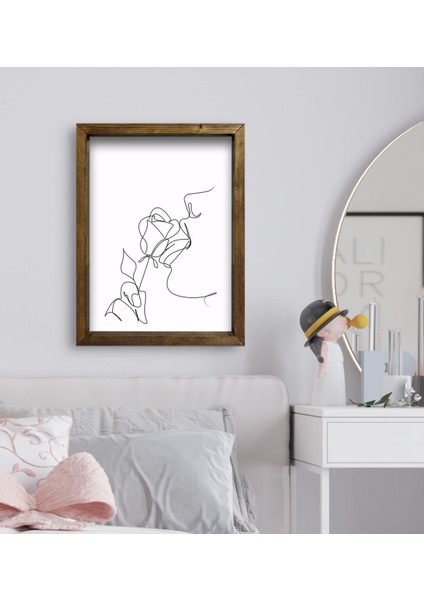 Gift Yatak Odası Konseptli Doğal Masif Ahşap Çerçeveli Tablo-36