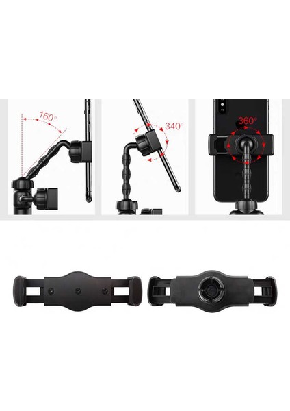 Ring Light Youtuber Tictok Makyaj Işıklı Telefon Tutucu Dual Small 9cm 4in1 Siyah fırsatları