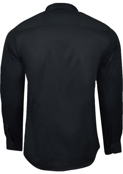 Slim Fit Mikro Saten Erkek Spor Gömlek