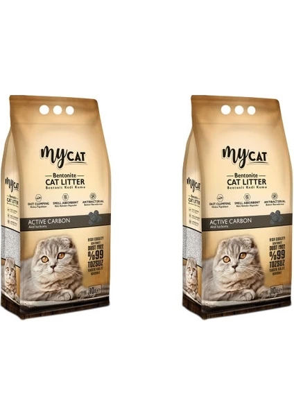 Mycat Bentonit Kedi Kumu Aktif Karbon Ince Taneli- 20 lt