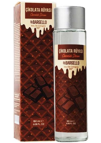 Çikolata Rüyası 180 ml Cam Dökme Kapak Kolonya Edc