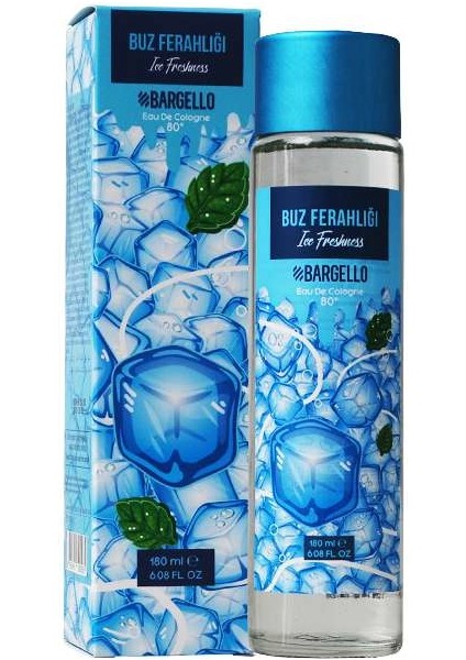 Buz Ferahlığı 180 ml Cam Dökme Kapak Kolonya Edc X 2 (iki adet)