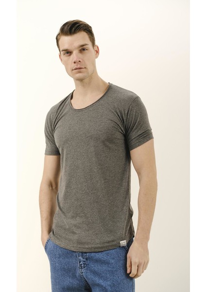 Crash Açık Yaka Slim Fit Tshirt
