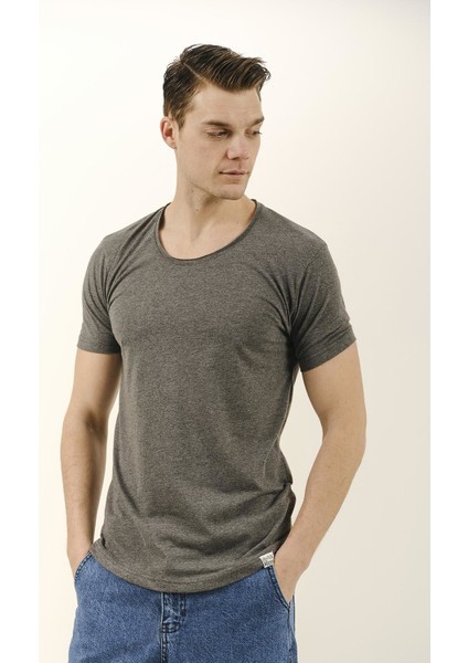 Crash Açık Yaka Slim Fit Tshirt