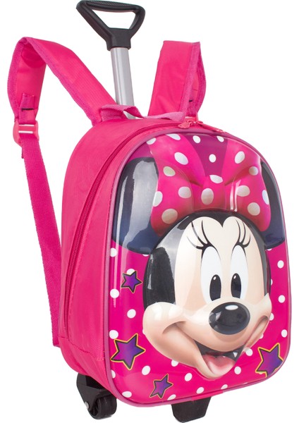 Miky Tekerlekli Çocuk Sırt Çantası Pembe Minnie Mouse Tasarımlı 30 cm Yükseklik