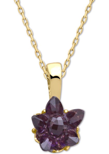 Ametist Taşlı Lotus Çiçeği Kolye
