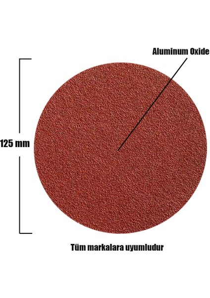 Cırt Zımpara 125 mm Spiral Avuç Taşlama 40 KUM (10 ADET)