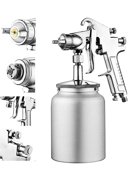 Profesyonel Alüminyum Alttan Depolu 1.3 mm 750 ml Boya Tabancası