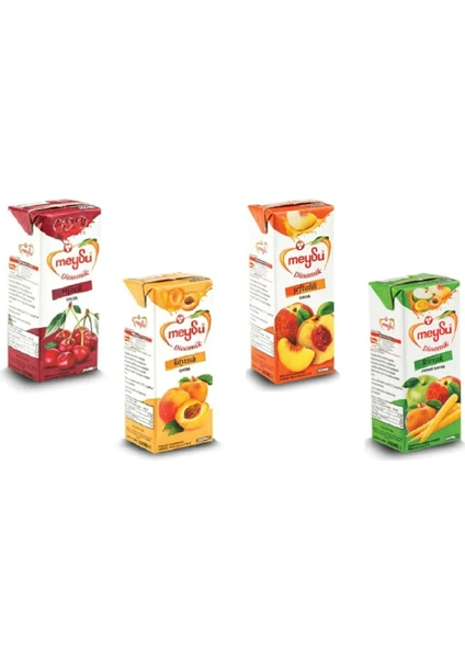 Meysu Vişne + Şeftali + Kayısı + Karışık 200 ml 108'li