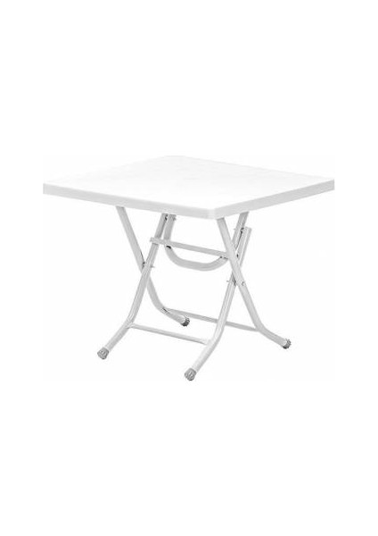 Katlanabilir Plastik Masa Metal Ayaklı 60X60 cm Beyaz modelleri