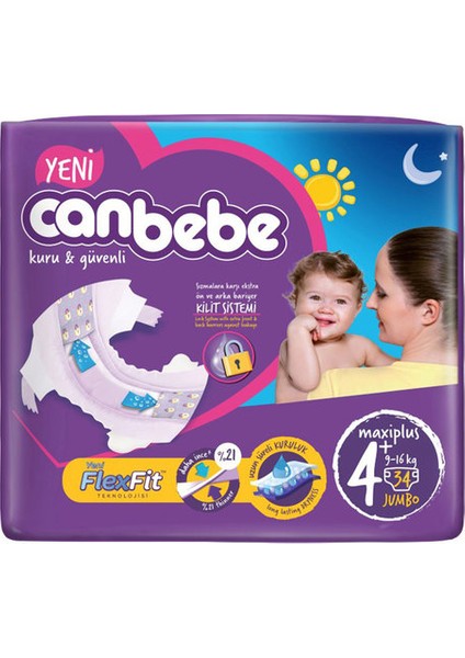 Jumbo Maxi Plus Bebek Bezi 4+ Beden 34'lü