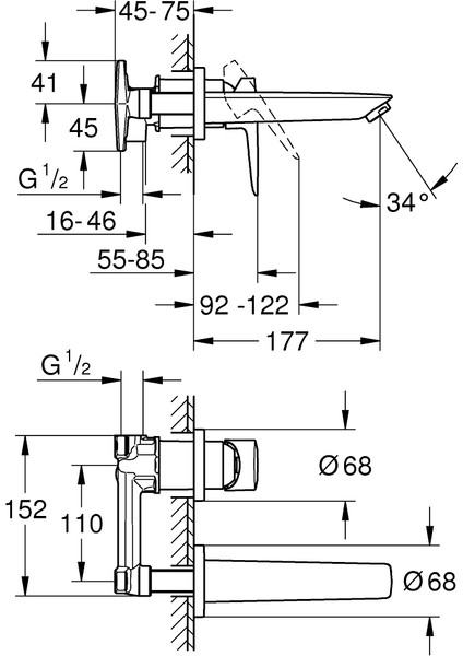 Bauedge Iki Delikli Lavabo Bataryası 20474001