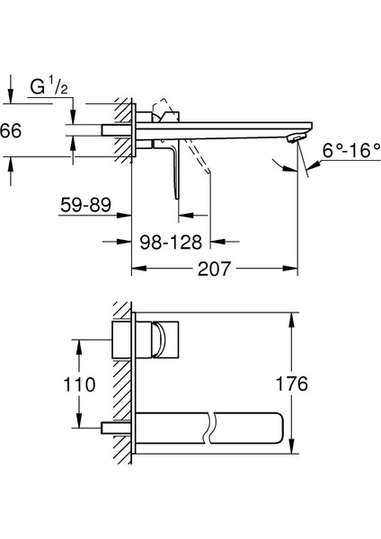 Lineare Iki Delikli Lavabo Bataryası l-Boyut 23444001 modelleri