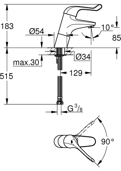 Euroeco Special Sequential Tek Kumandalı Lavabo Bataryası 32790000