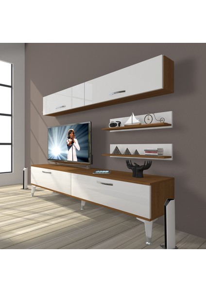 Eko 5 Slm Std Silver Tv Ünitesi Tv Sehpası Ceviz Beyaz