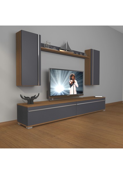 Eko 5d Mdf Std Tv Ünitesi Tv Sehpası Ceviz Antrasit