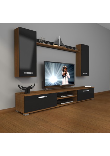 Eko 5d Mdf DVD Tv Ünitesi Tv Sehpası Ceviz Siyah