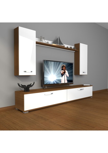 Eko 5d Slm Std Tv Ünitesi Tv Sehpası Ceviz Beyaz