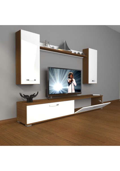 Eko 5d Slm Std Tv Ünitesi Tv Sehpası Ceviz Beyaz