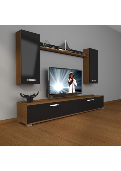 Eko 5d Slm Std Tv Ünitesi Tv Sehpası Ceviz Siyah