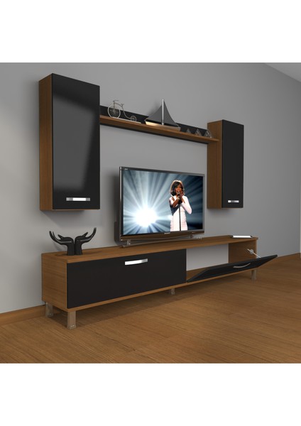Eko 5d Slm Std Krom Ayaklı Tv Ünitesi Tv Sehpası Ceviz Siyah fiyatları