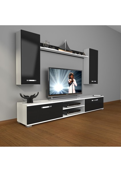 Eko 5d Slm DVD Tv Ünitesi Tv Sehpası Beyaz Siyah