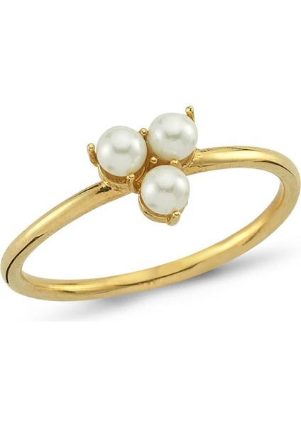 14 Ayar Altın Inci Cemre Yüzük