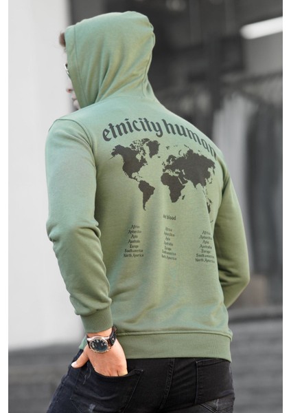 Haki Baskılı Erkek Sweatshirt 5297