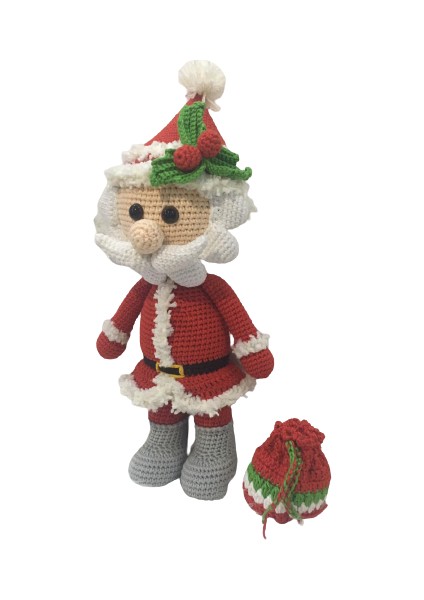 Çantalı Noel Baba Amigurumi Organik Oyuncak modelleri