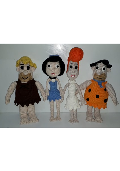 Taş Devri Ailesi Amigurumi Organik Oyuncak