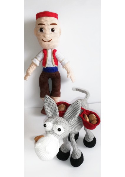 Oyuncak Park Keloğlan ve Eşeği Takımı Amigurumi Organik Oyuncak